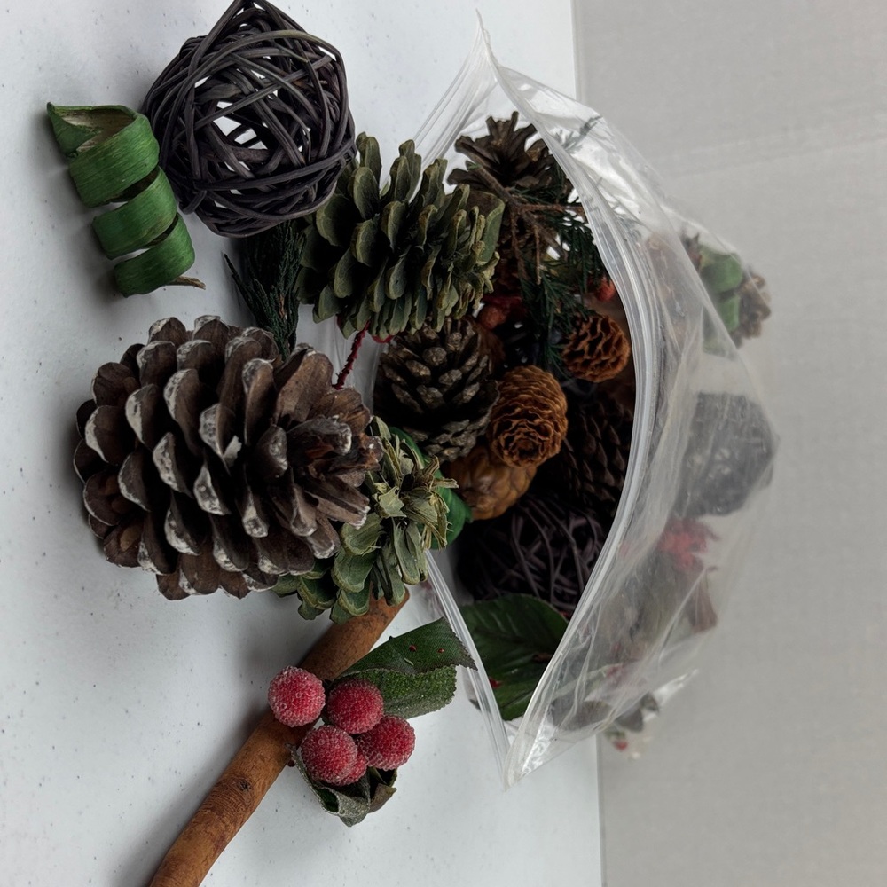 Decorative Pine Cone and Berry Set